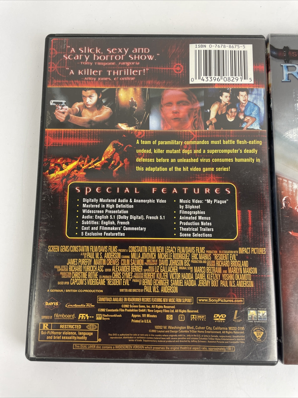 Lot of 2 x RESIDENT EVIL + Resident Evil Apocalypse DVD Video Mill Jovovich MINT