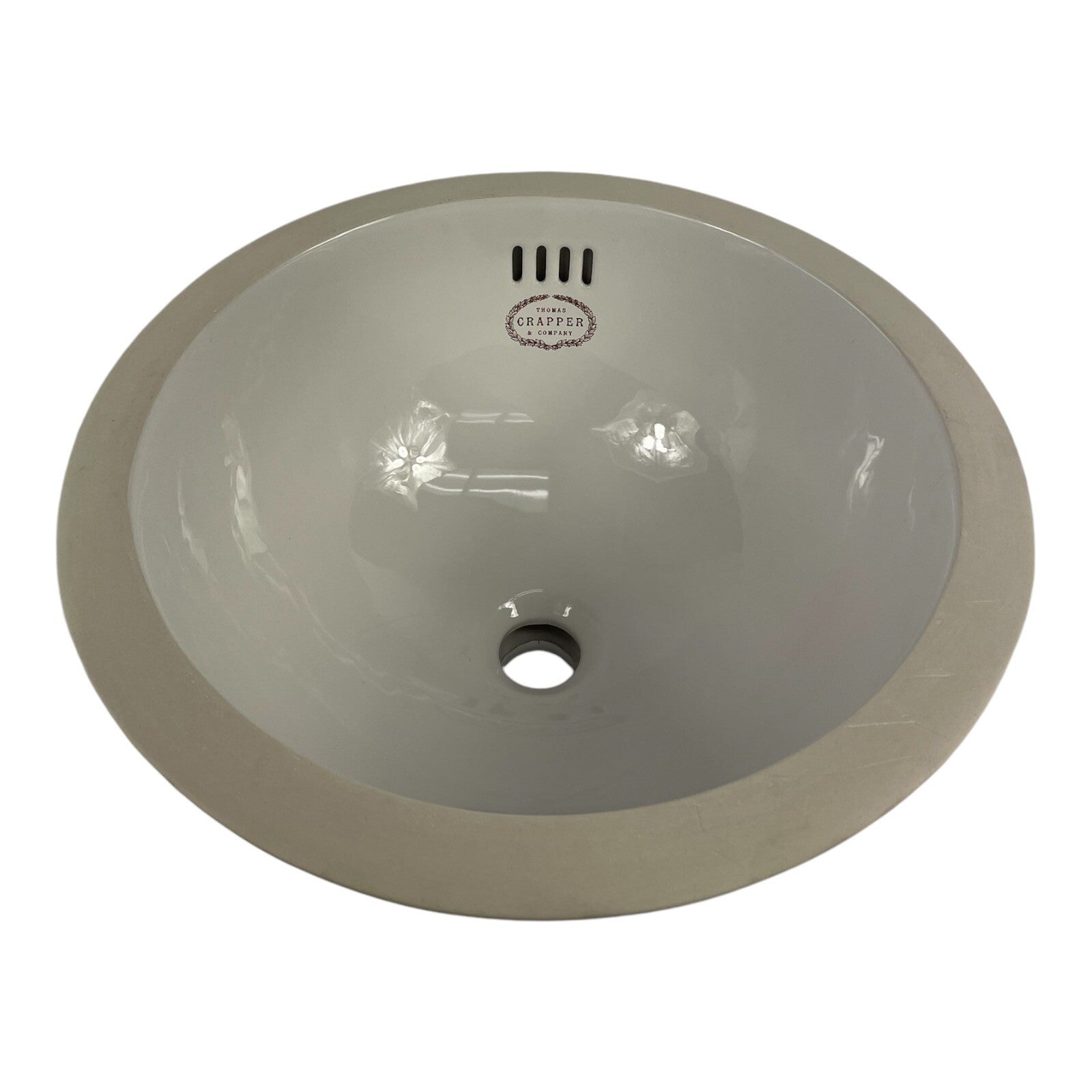 Thomas Crapper round undermount vanity basin white bathroom sink lavatory bowl