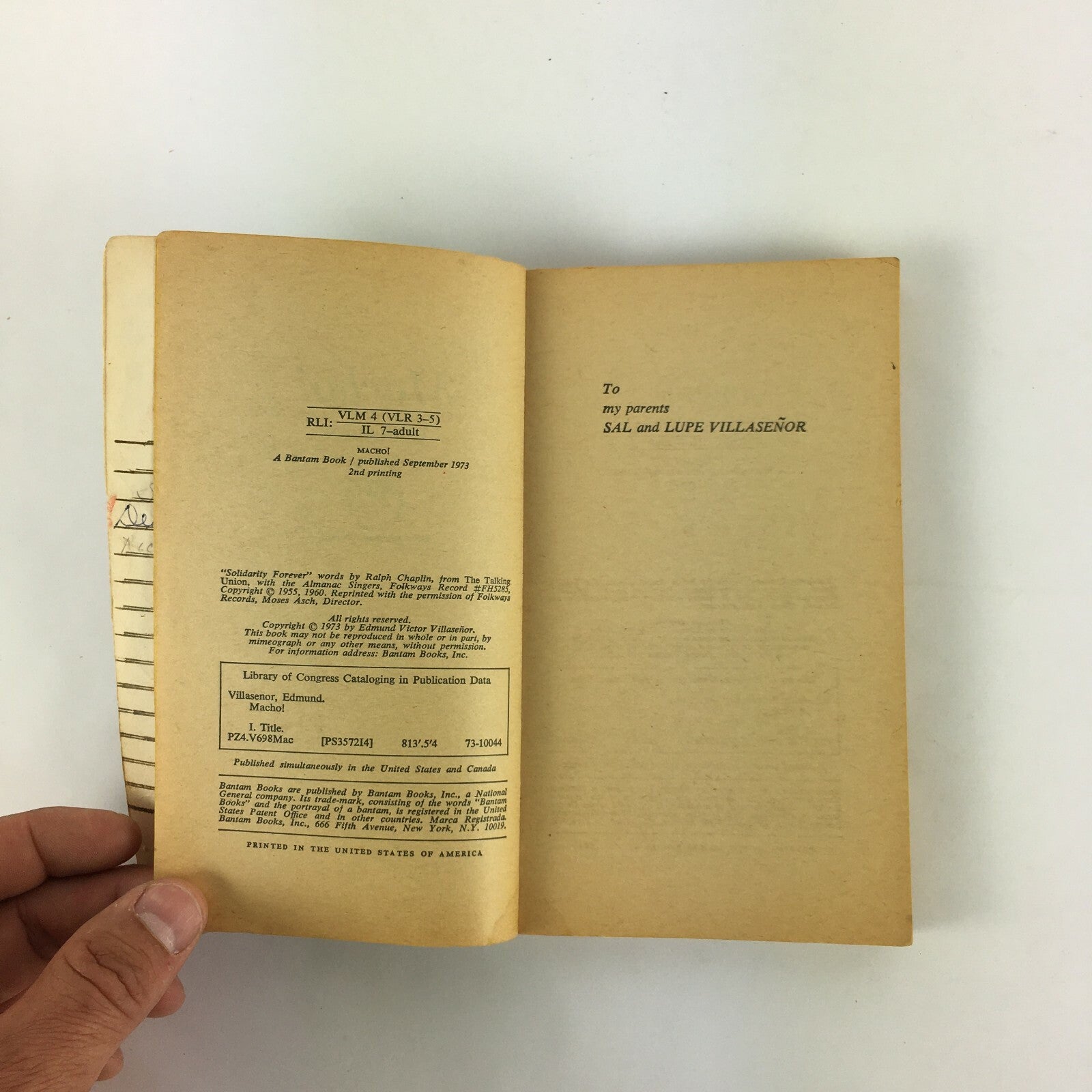 The First Great Chicano Novel ! Macho by Edmund Villasenor