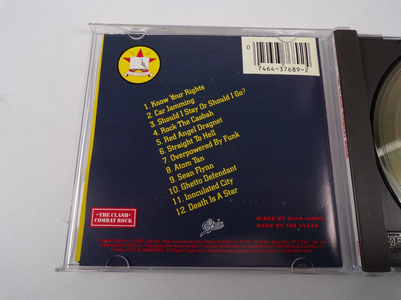 The ClashCombat Rock Know Your Right Car Jamming Red Angel Dragnet CD#56