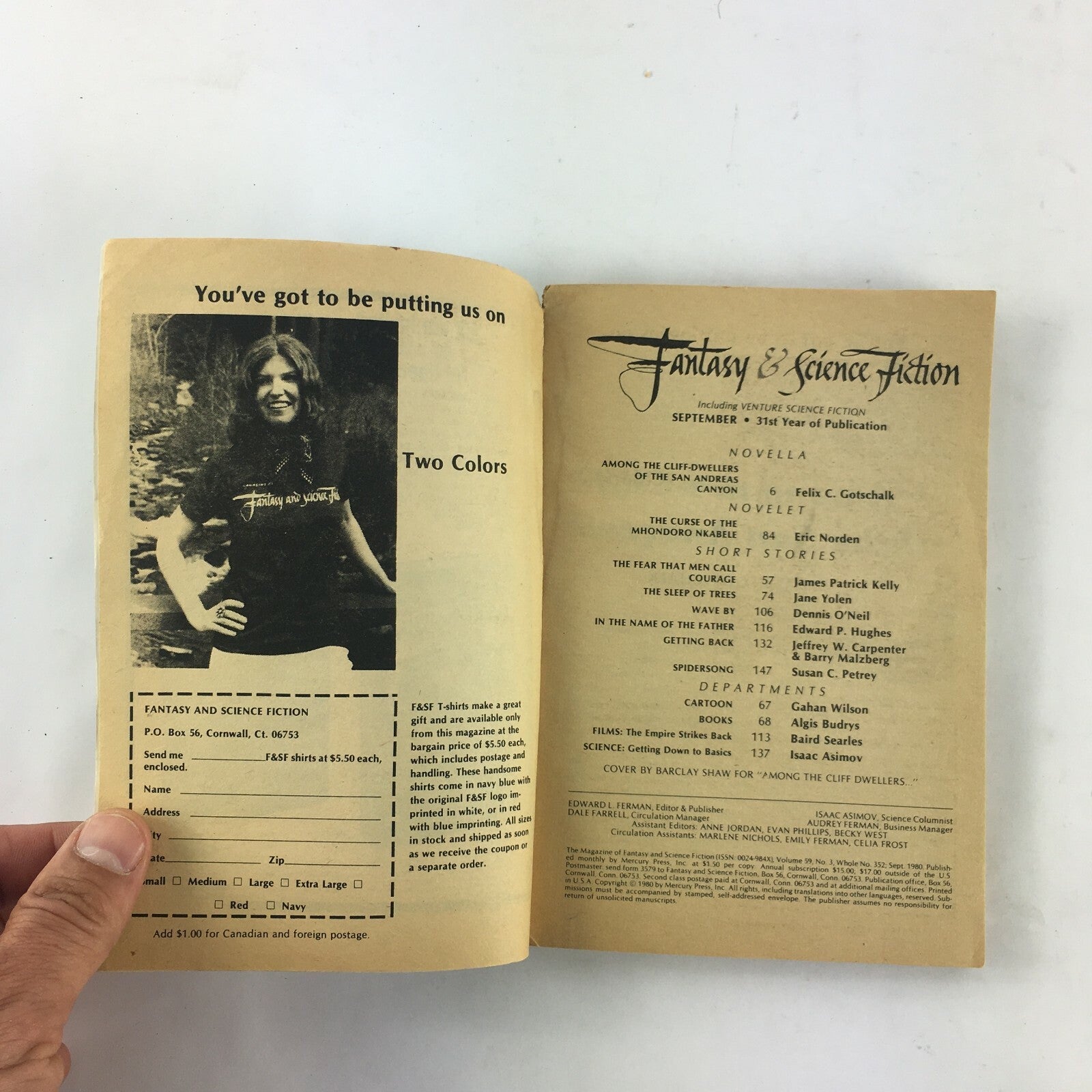September Fantasy&Science Fiction Magazine San Andreas Canyon Felix C.Gotschalk