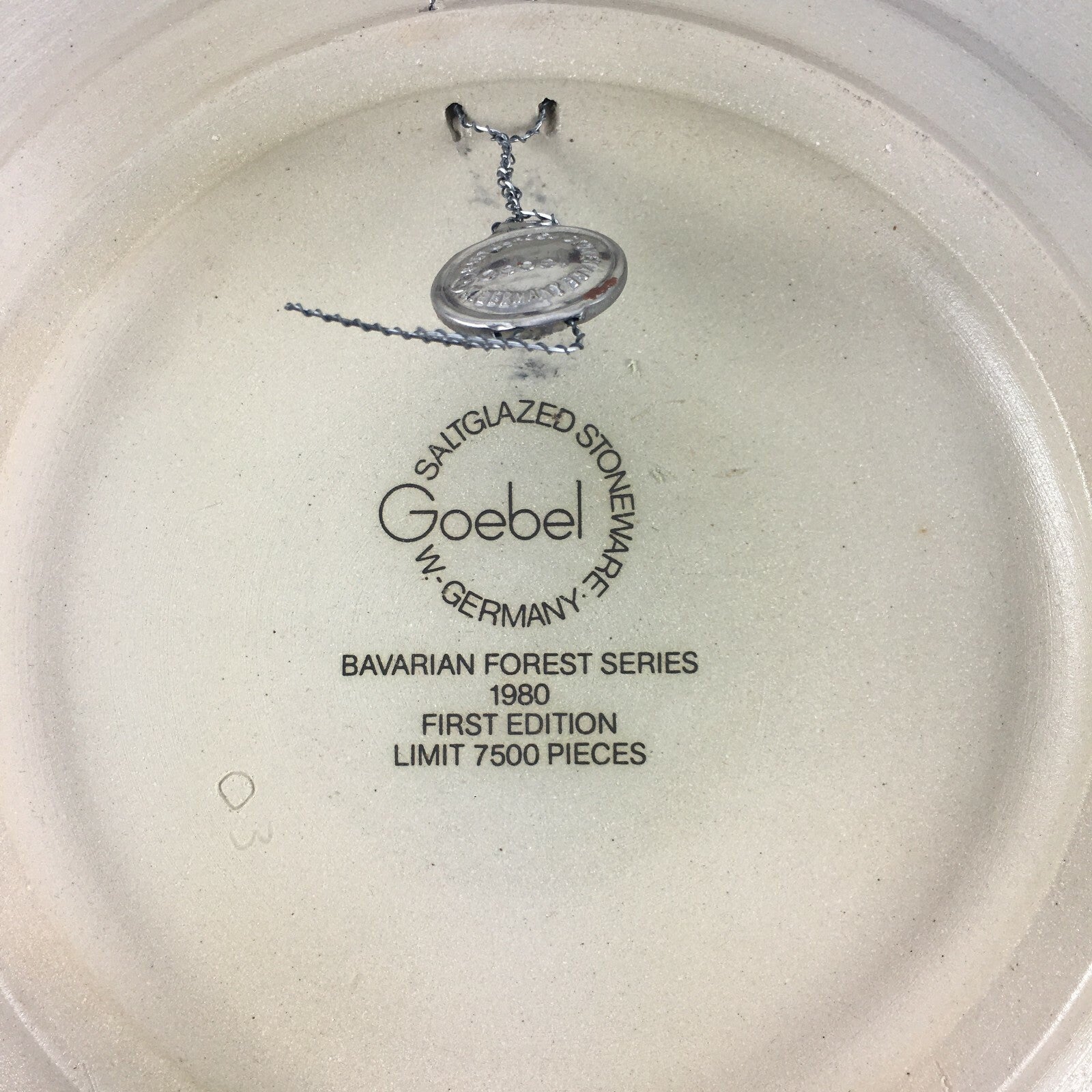1980 Geobel Bavarian Forest Annual Stoneware Plate First Edition Ten Year Series