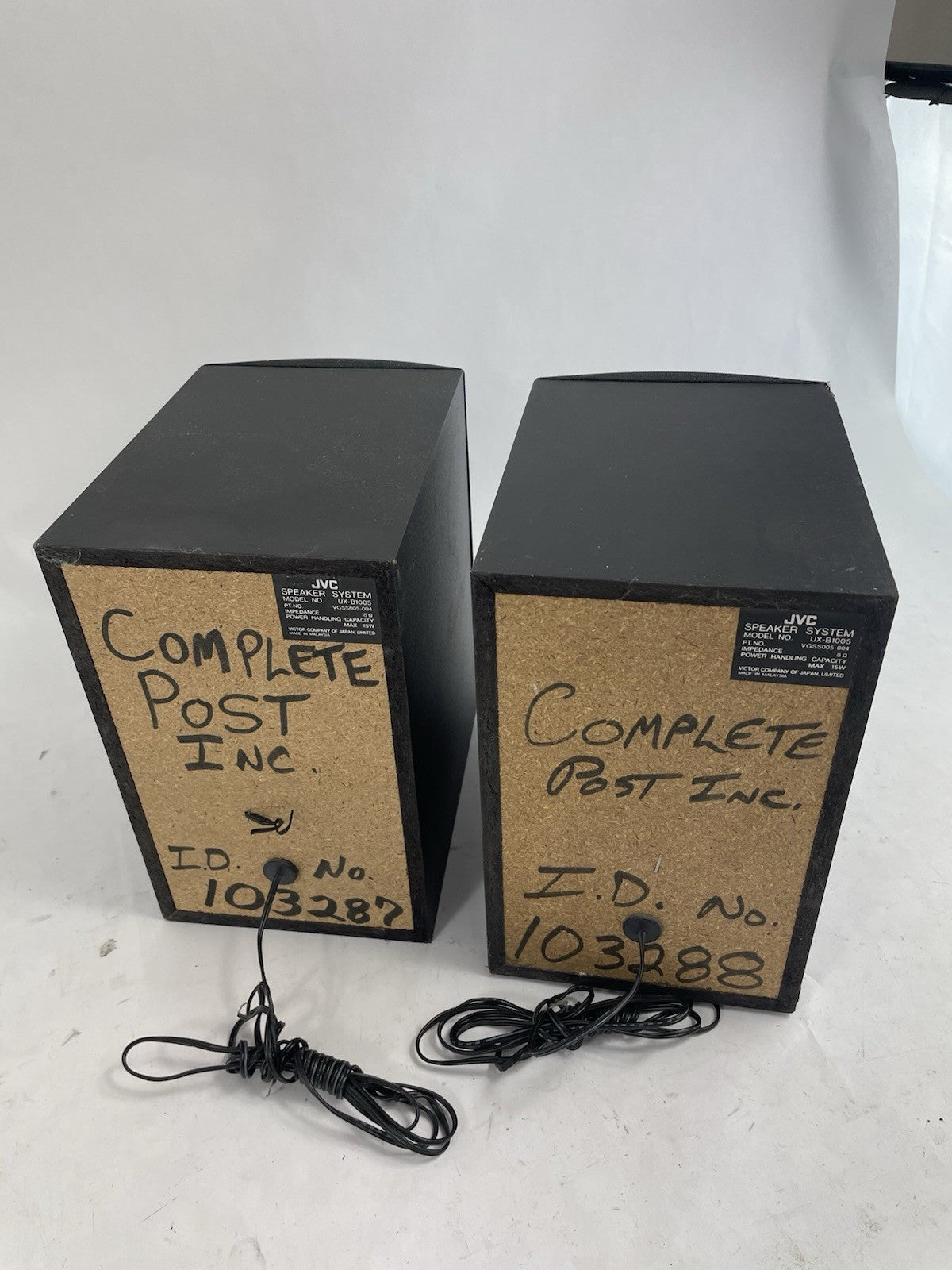 Vtg 90’s JVC Speakers System Model # UX-B1005 Impedance 8 Ohms-Both Sound GREAT!