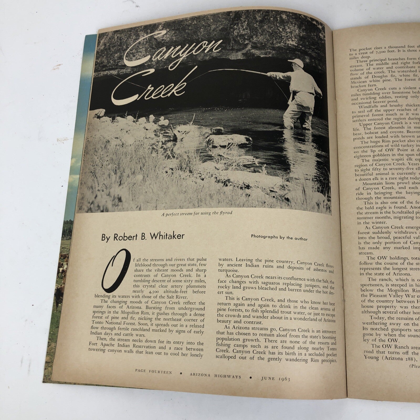Vintage ARIZONA HIGHWAYS Magazine - June 1963 Featuring Canyon Creek * VGC *