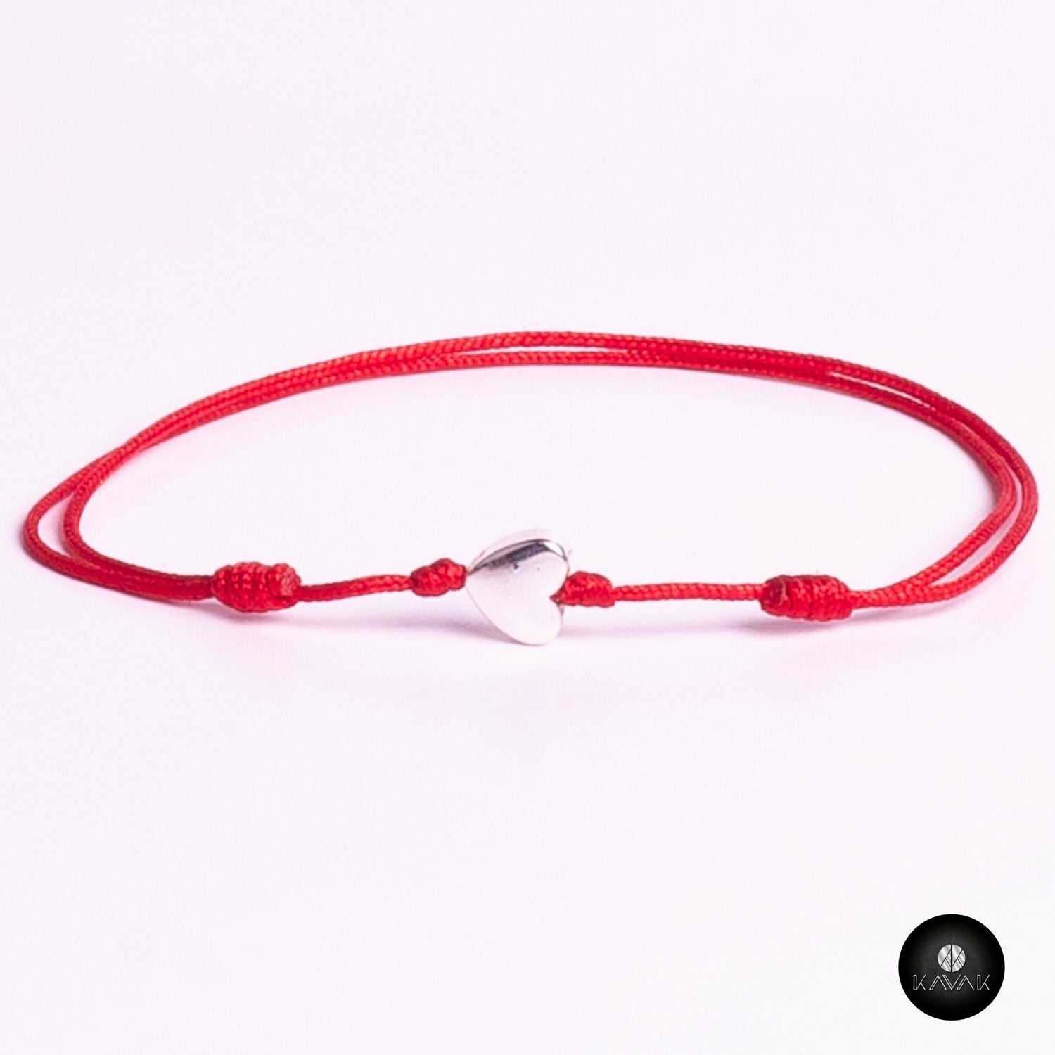Kavak Handmade Women's Bracelet Silver plated Red Heart Soul