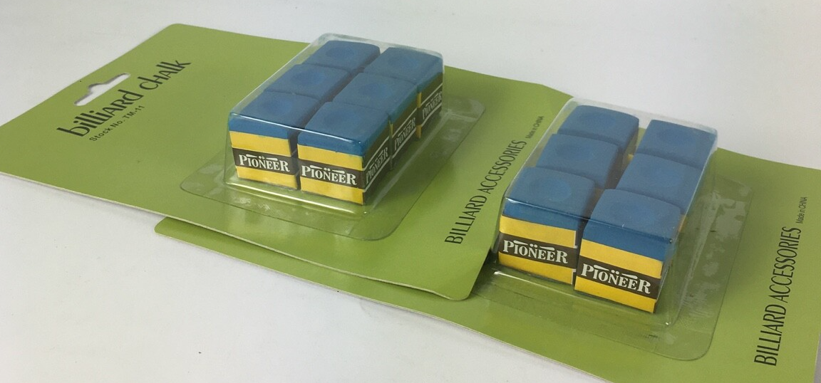 68 X Pioneer 6 Pack Tournament Professional Quality Pool Billiard Chalk Blue Lot