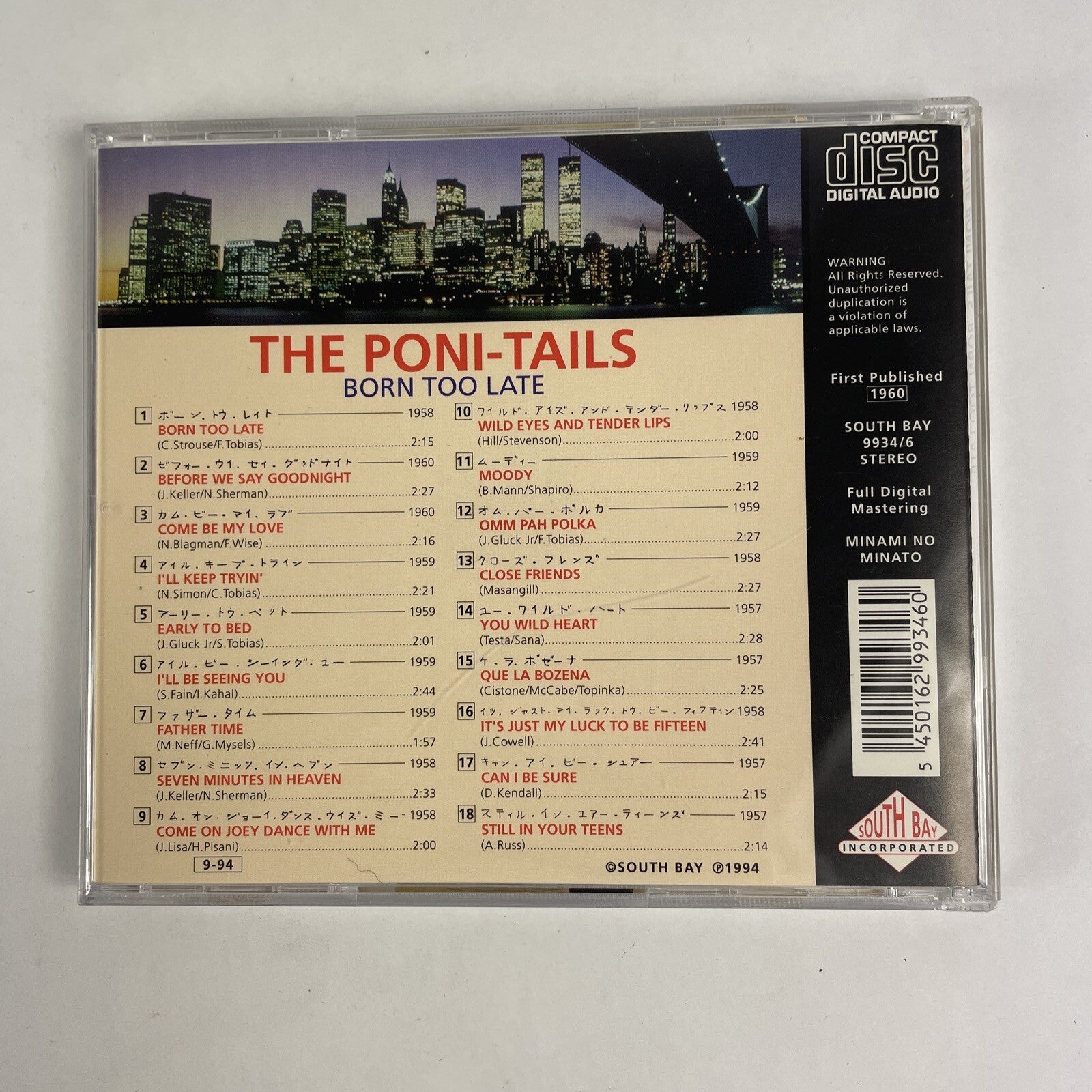 The Poni-Tails - Born Too Late CD Japanese Import #17