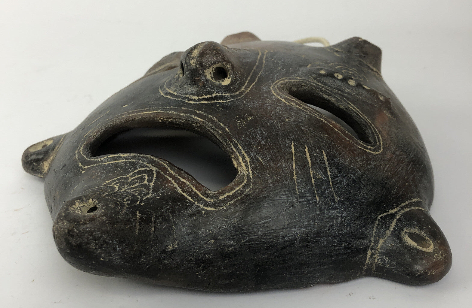 Rare African Art sculpture Terra Cotta Tribal Mask Wall Art - LOOK 8" x 8"