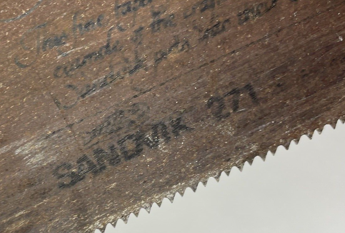 SANDVIK HOGBOO Hand Saw 271 Made in Sweden Wooden Dragon Handle Vintage VGC