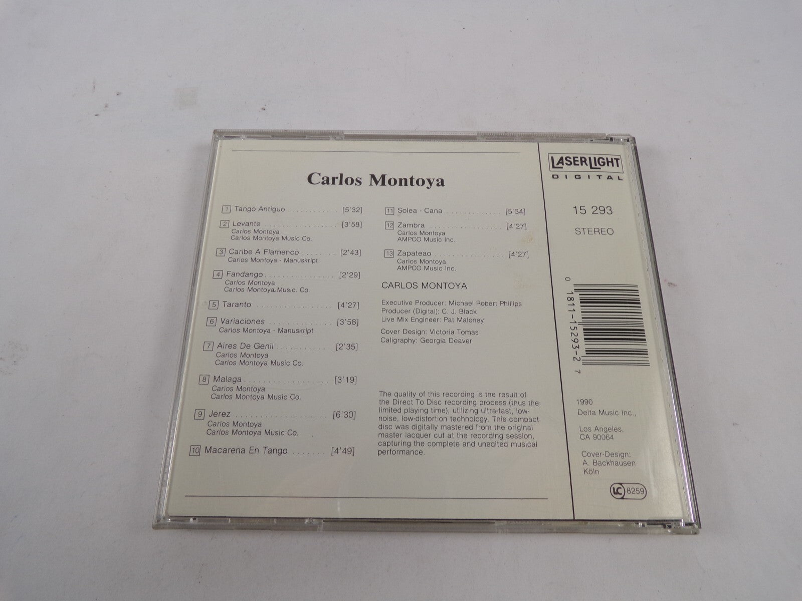 Crystal Clear Collection- Audiophile Recordings Carlos Montoya Flamenco CD #43