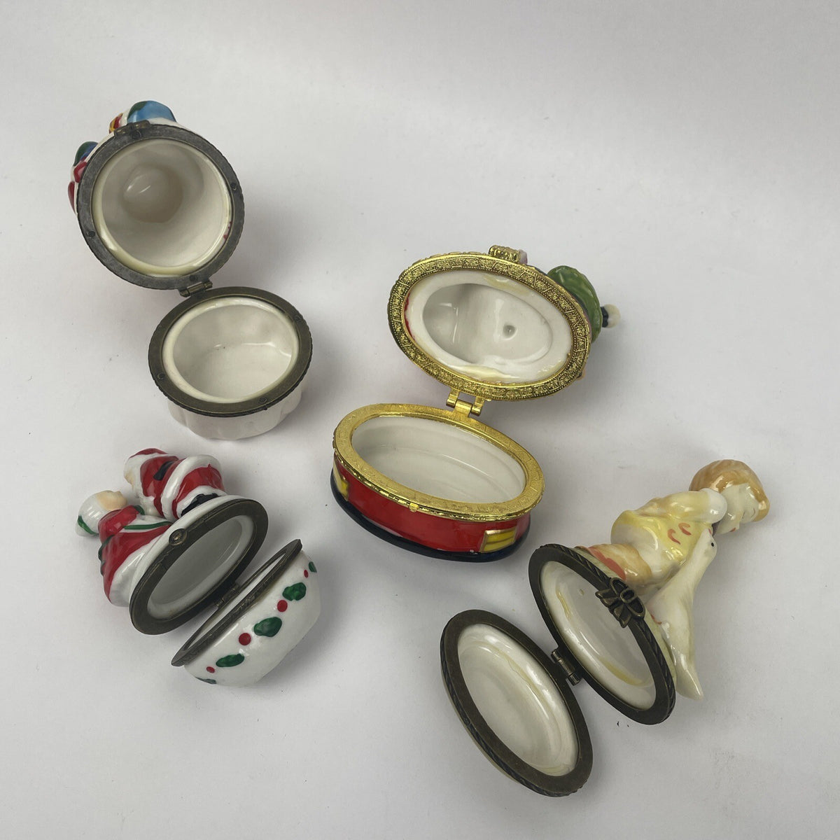 8 x Vintage Trinket Boxes Ceramic Christmas Beach Woody Mother Goose Mermaid