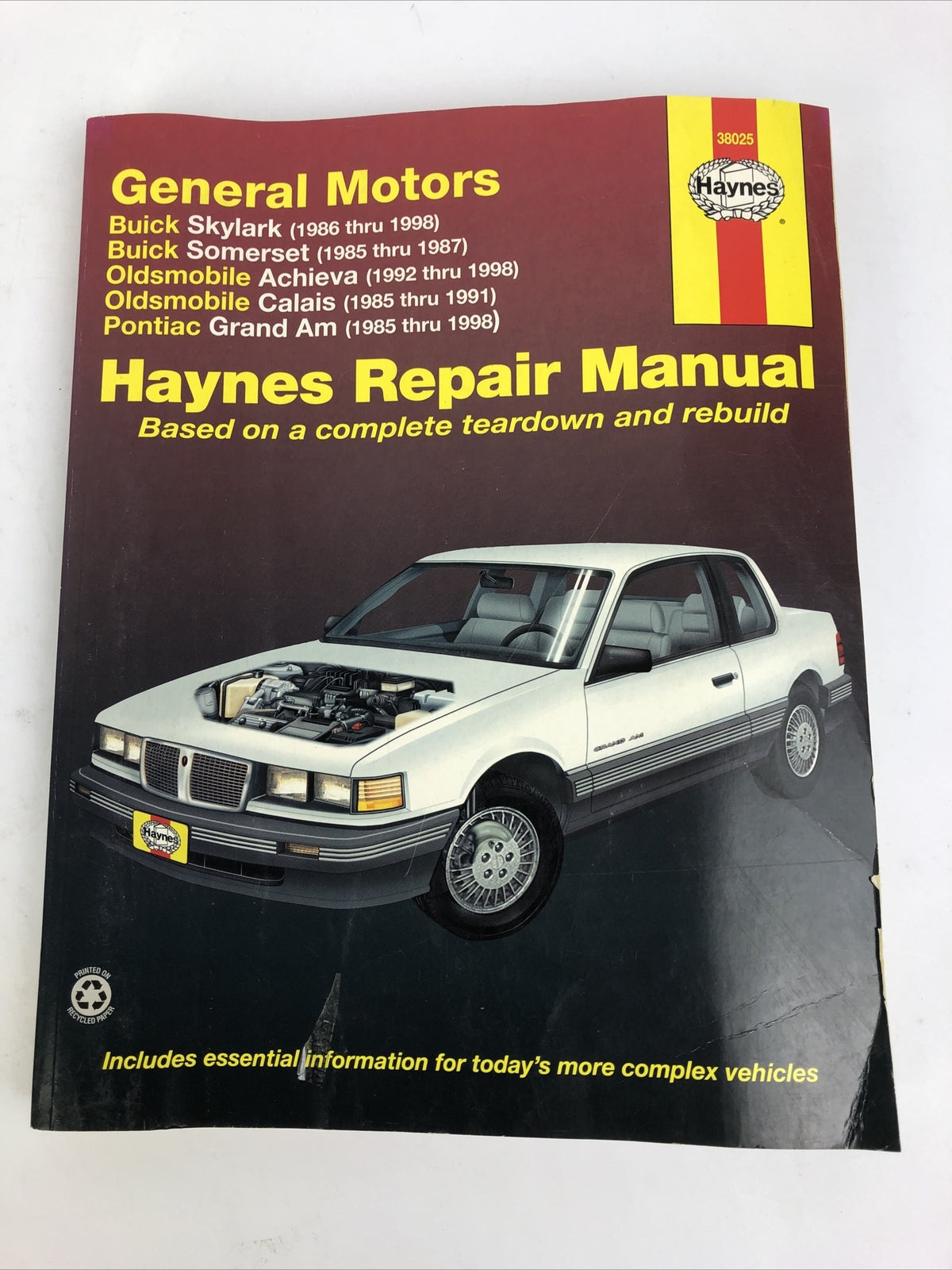 GM BUICK, OLDSMOBILE & PONTIAC 1985 thru 1998 Haynes Repair Manual Grand Am