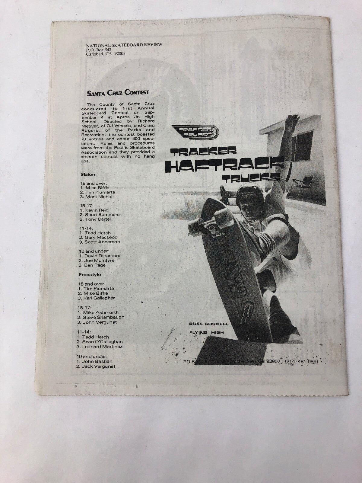 Rare 1970’s Skateboarding Media - National Skateboard Review - Tony Alva Cover