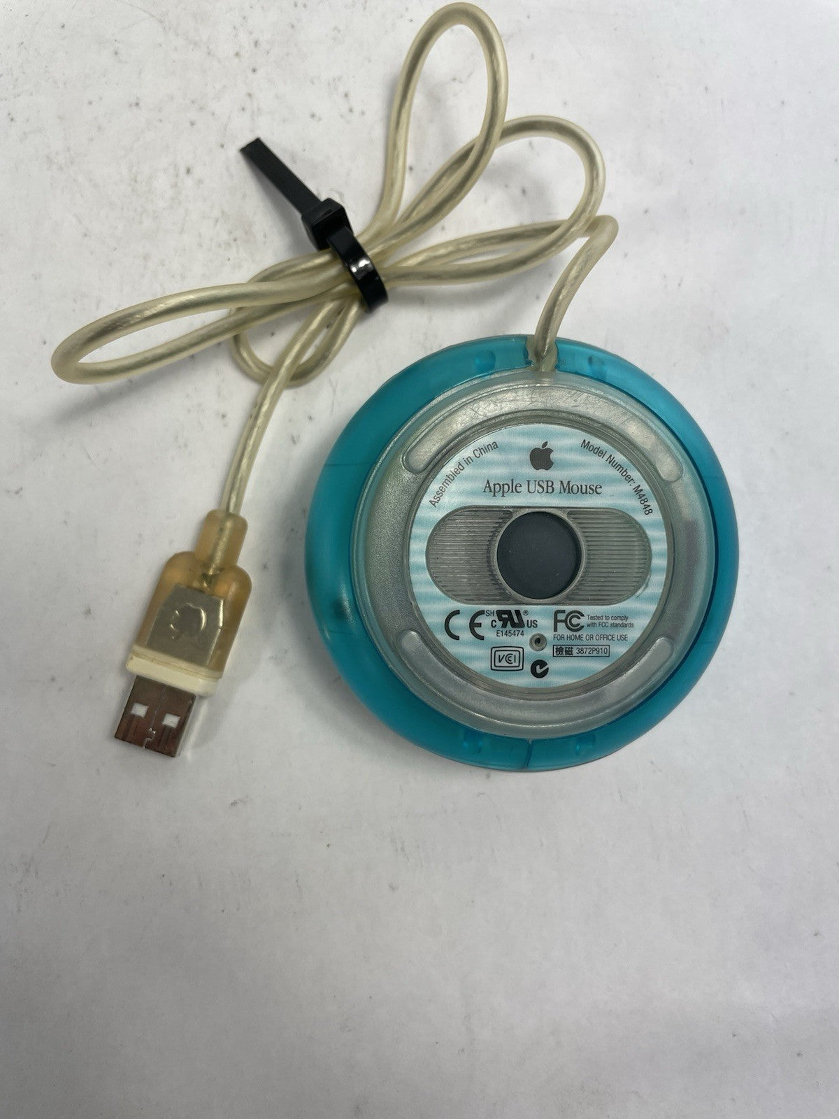 Vintage Apple USB Mouse Model Number M4848 For Home or Office Use BLUE