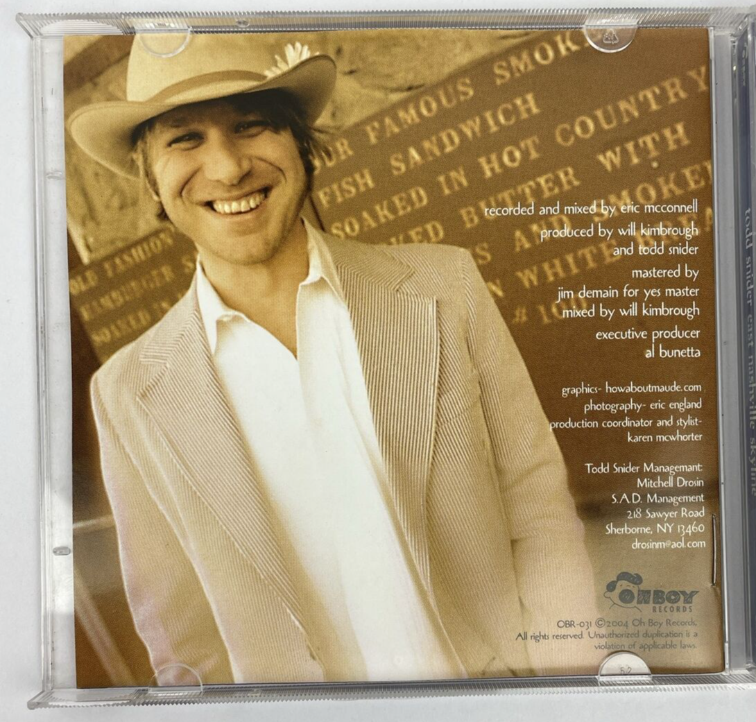 Todd Snider CD East Nashville Skyline 2004 2004 OH BOY Records - Mint Disc S