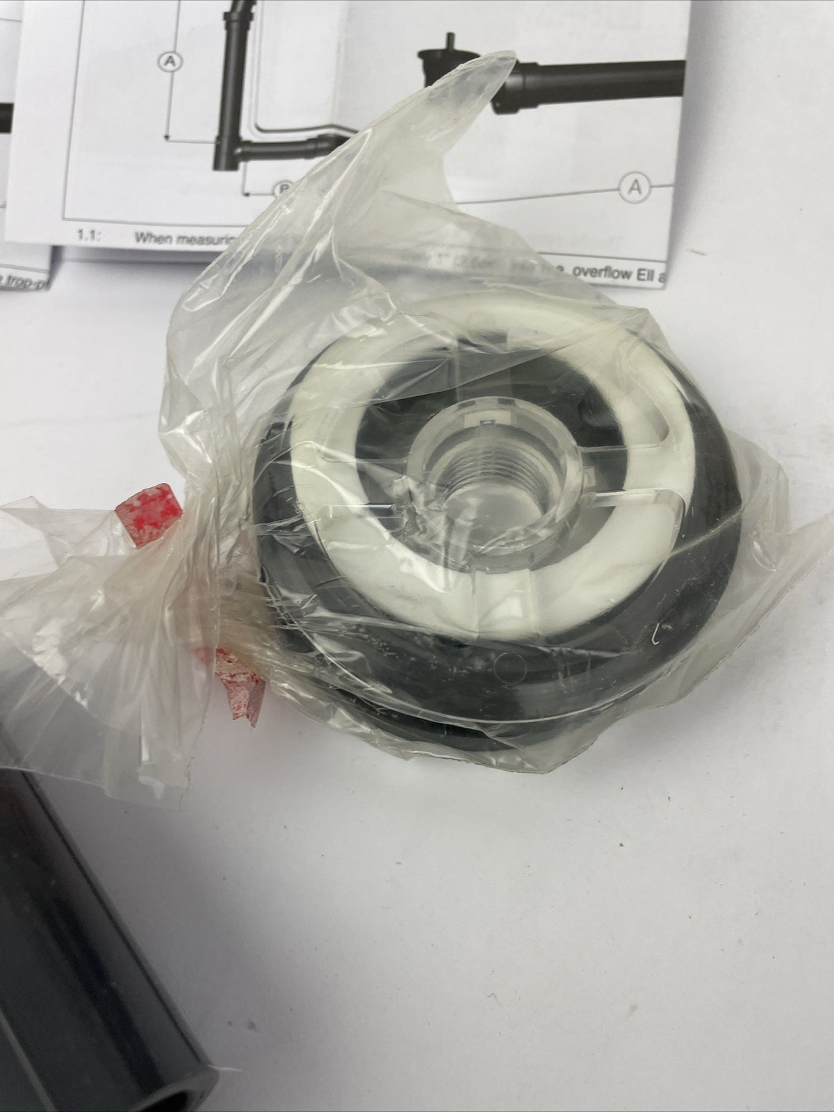 OS&B 5342CK-W PVC OFFSET WASTE & OVERFLOW CABLE-DRIVE KIT GRAY EURO STYLE BATH