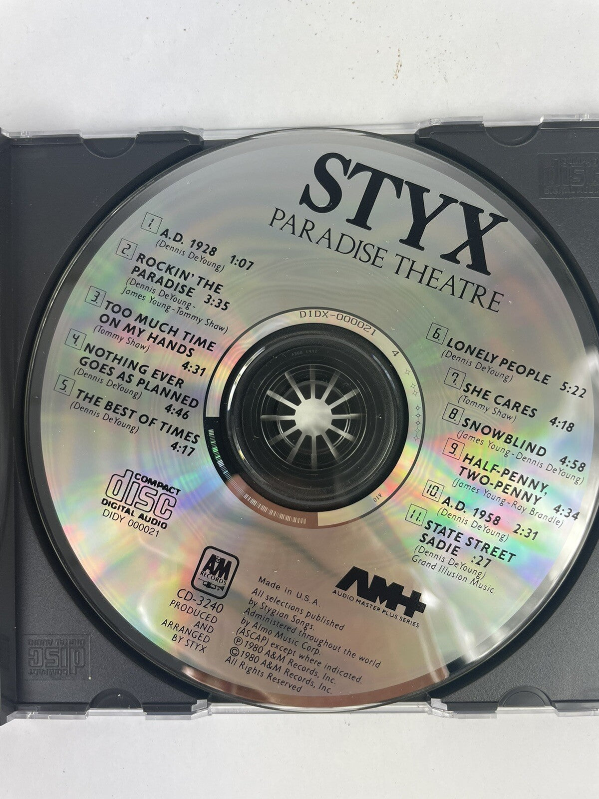 Styx - Paradise Theatre Cd (1980) #8