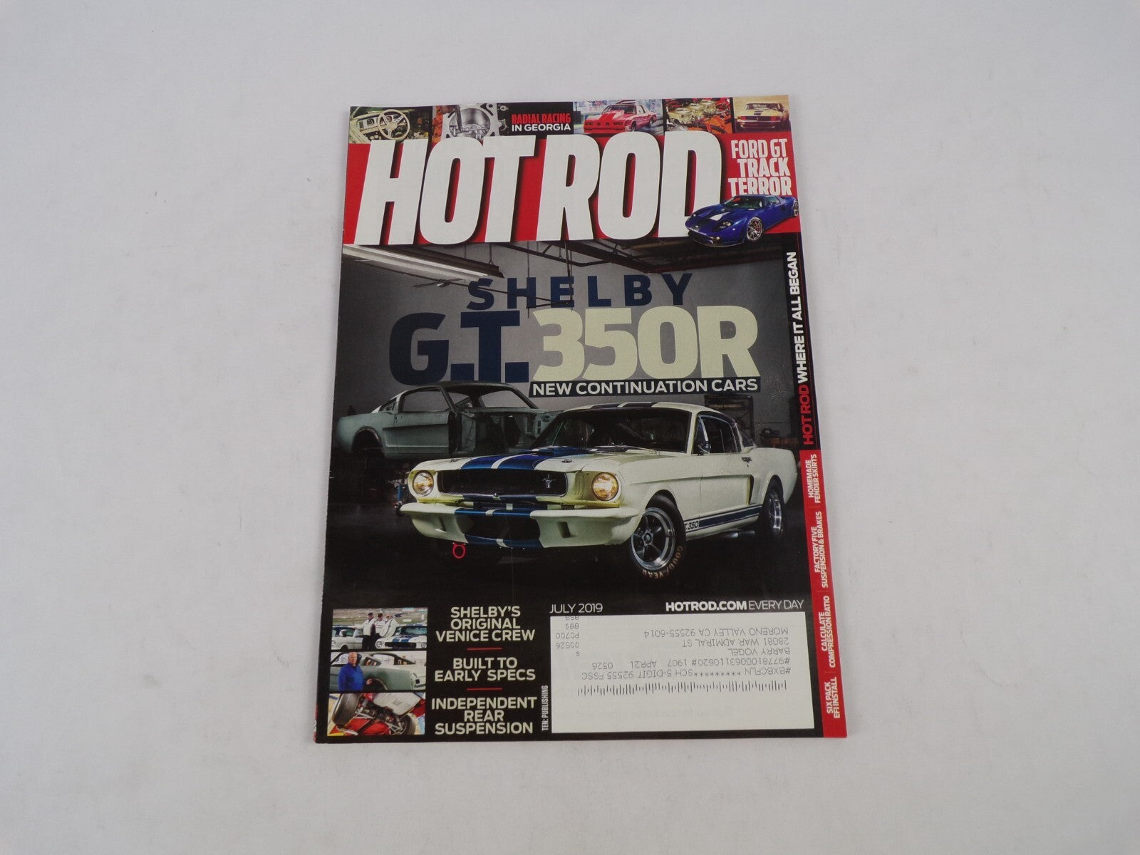 July 2019 Hot Rod Magazine Shelby G.T.350R New Continuation Cars Fod GT Track