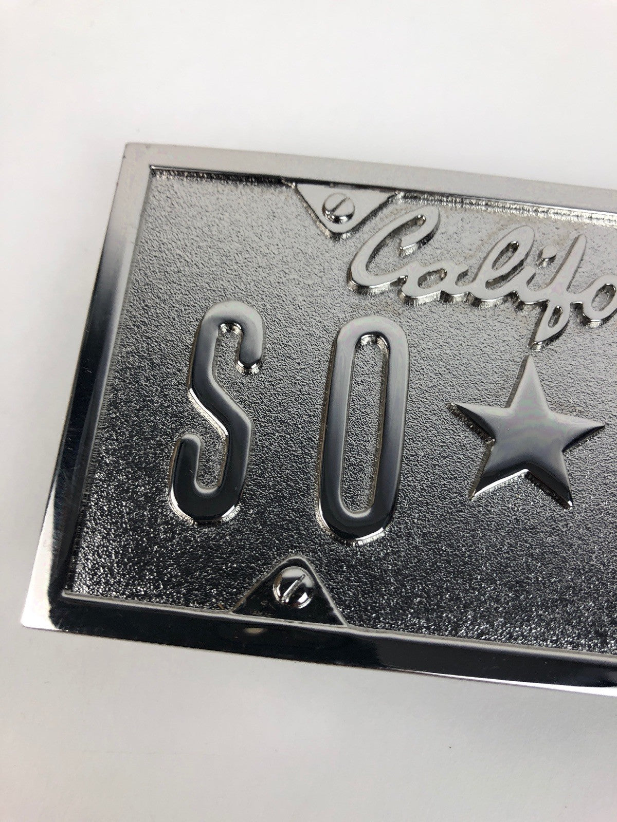 No Fear XB021 Southern California SO * CAL Sliver CHROME belt buckle - FSTSHP