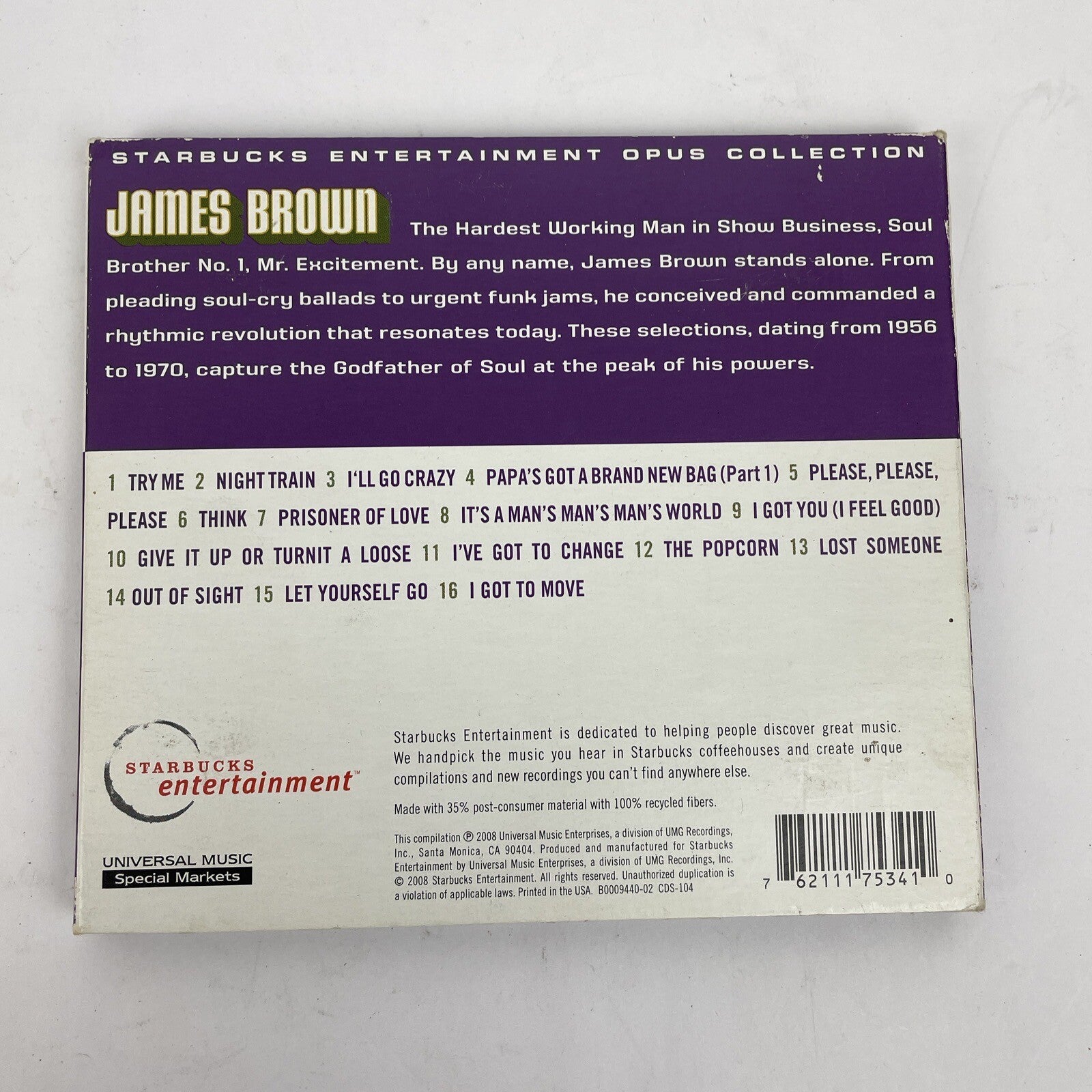 Lot of 2 x James Brown "The CD of JB" + Soul Brother Vol. 1 Digital Audio CD #1