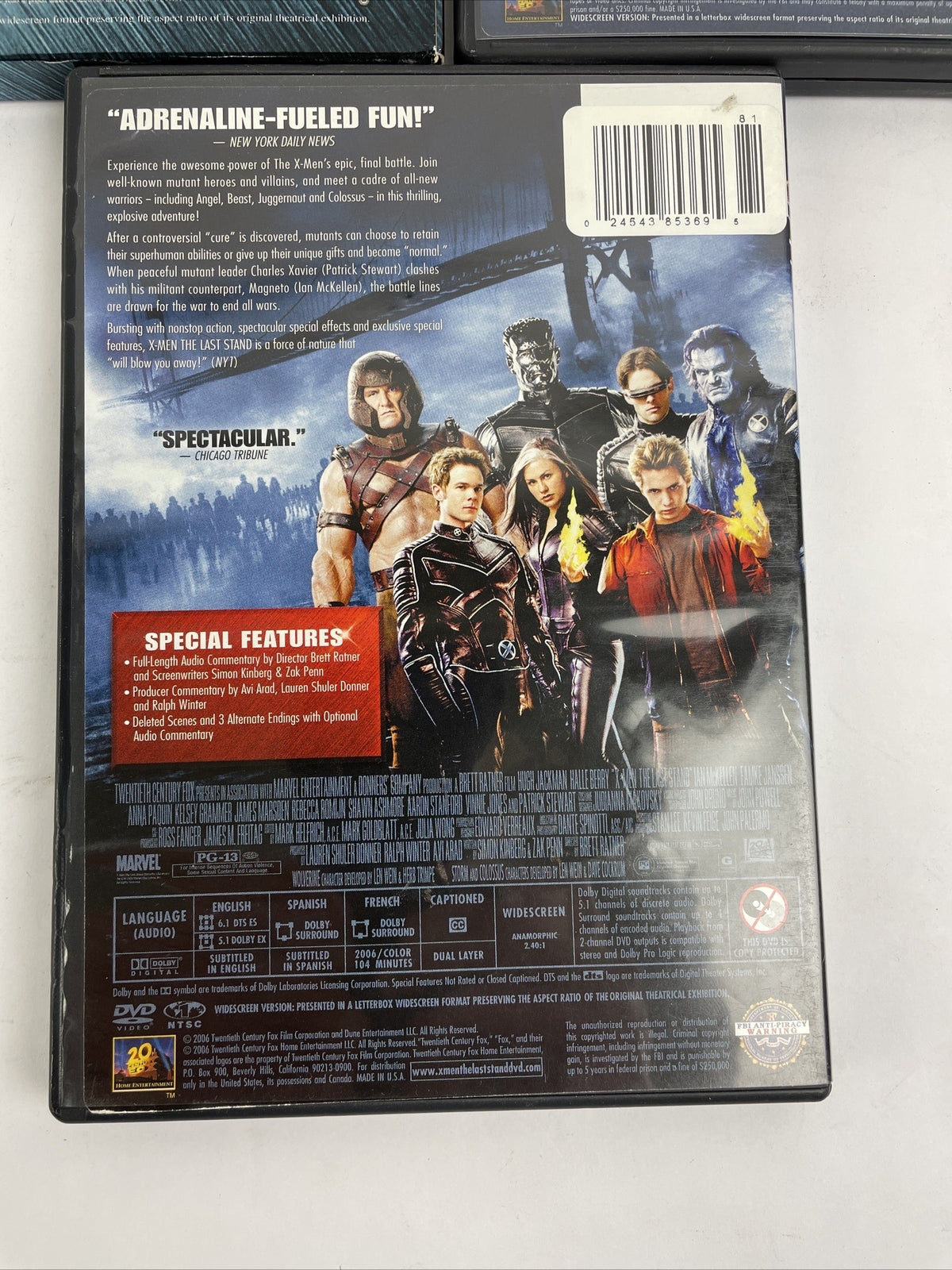 LOT OF 3 x DVD's X-MEN, UNITED, The Last Stand TRILOGY DVD Video DIGITAL SET