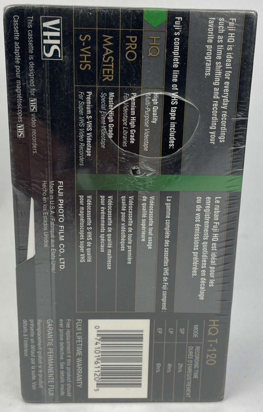 Lot of 3 x FUJI FILM Video Cassette Tapes, 6 Hrs, HQ T-120 High Quality - NEW