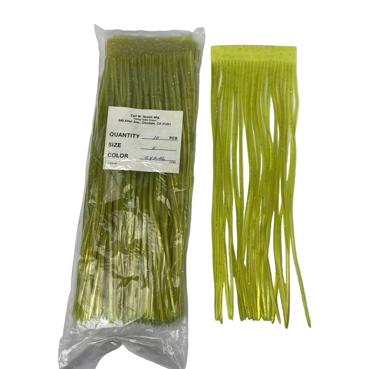 Newell MFG 10-pack offshore trolling fishing skirts Green CLR for tuna and marlin lures
