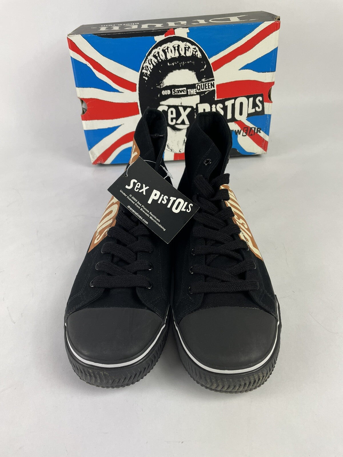 Draven Sex Pistols Punk High top Shoe Vision Street Wear Canvas Retro Size US 13