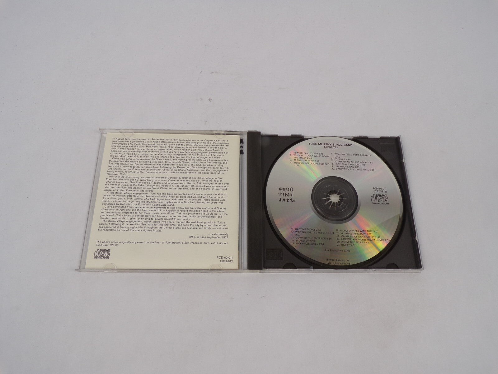 Turk Murphy's Jazz Band Favorites Over 60 Minutes Of Music New Orleans StomCD#68