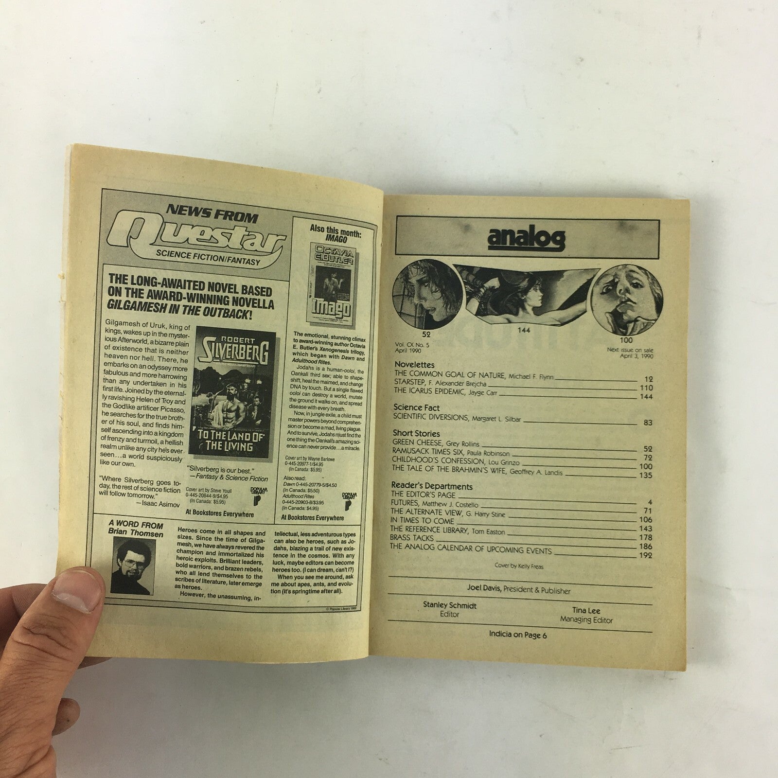April 1990 Analog ScienceFiction Fact MagazineMichael F. Flynn Margaret L.Silbar