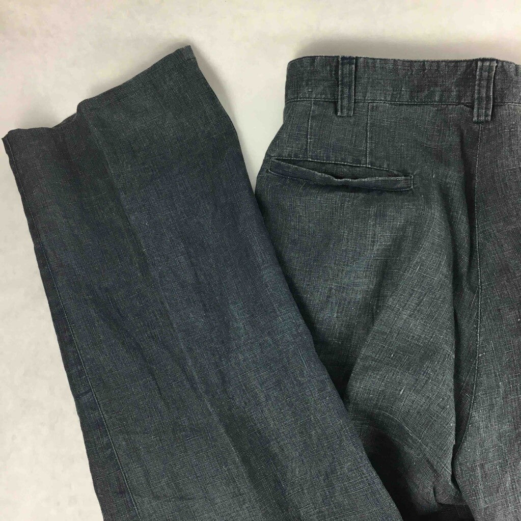 Marzotto Lab Mens Casual Pants Black Side Pockets Zip Fly Flat Front Trousers 36
