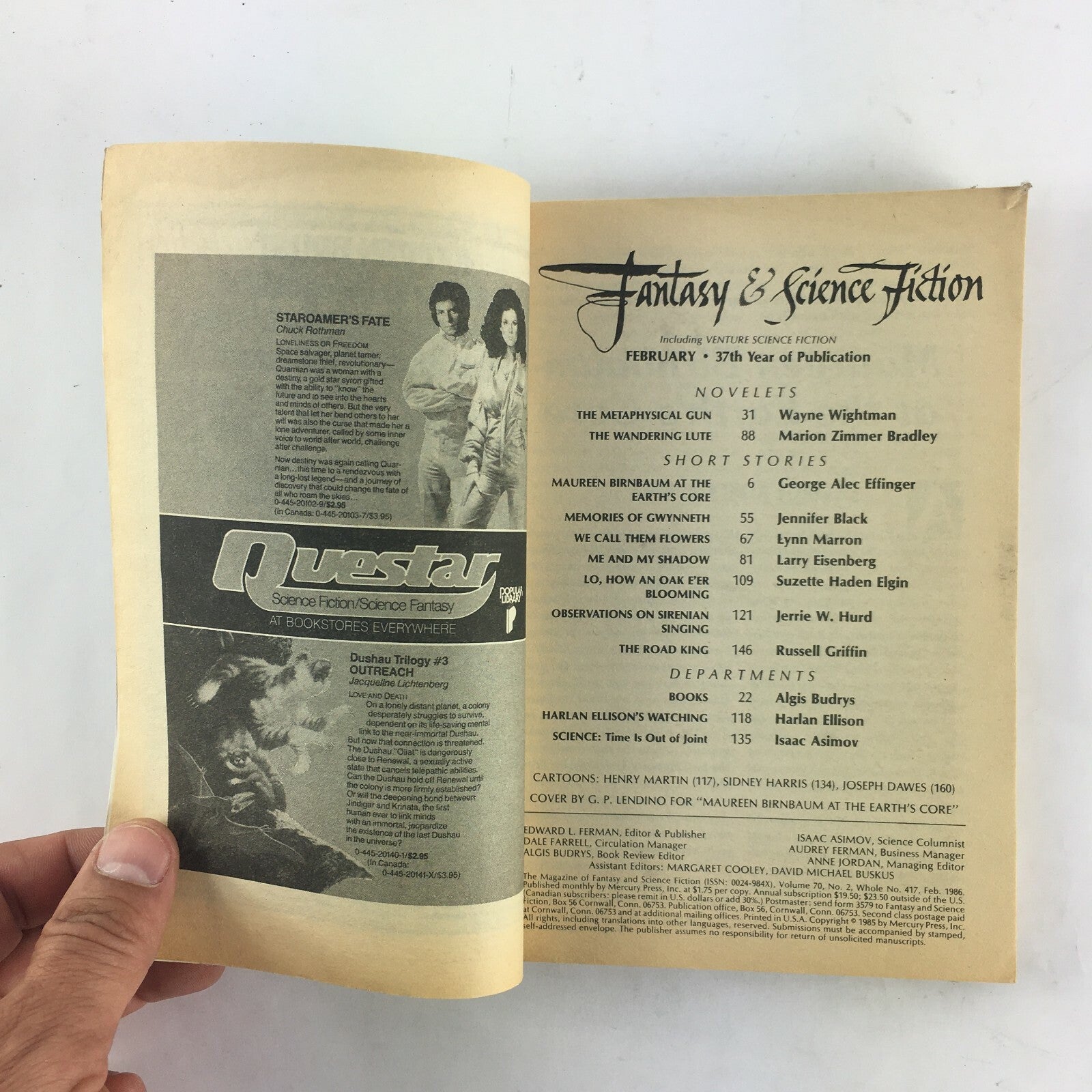 February Fantasy & Science Fiction Magazine MaureenBirnabaum GeorgeAlec Effinger
