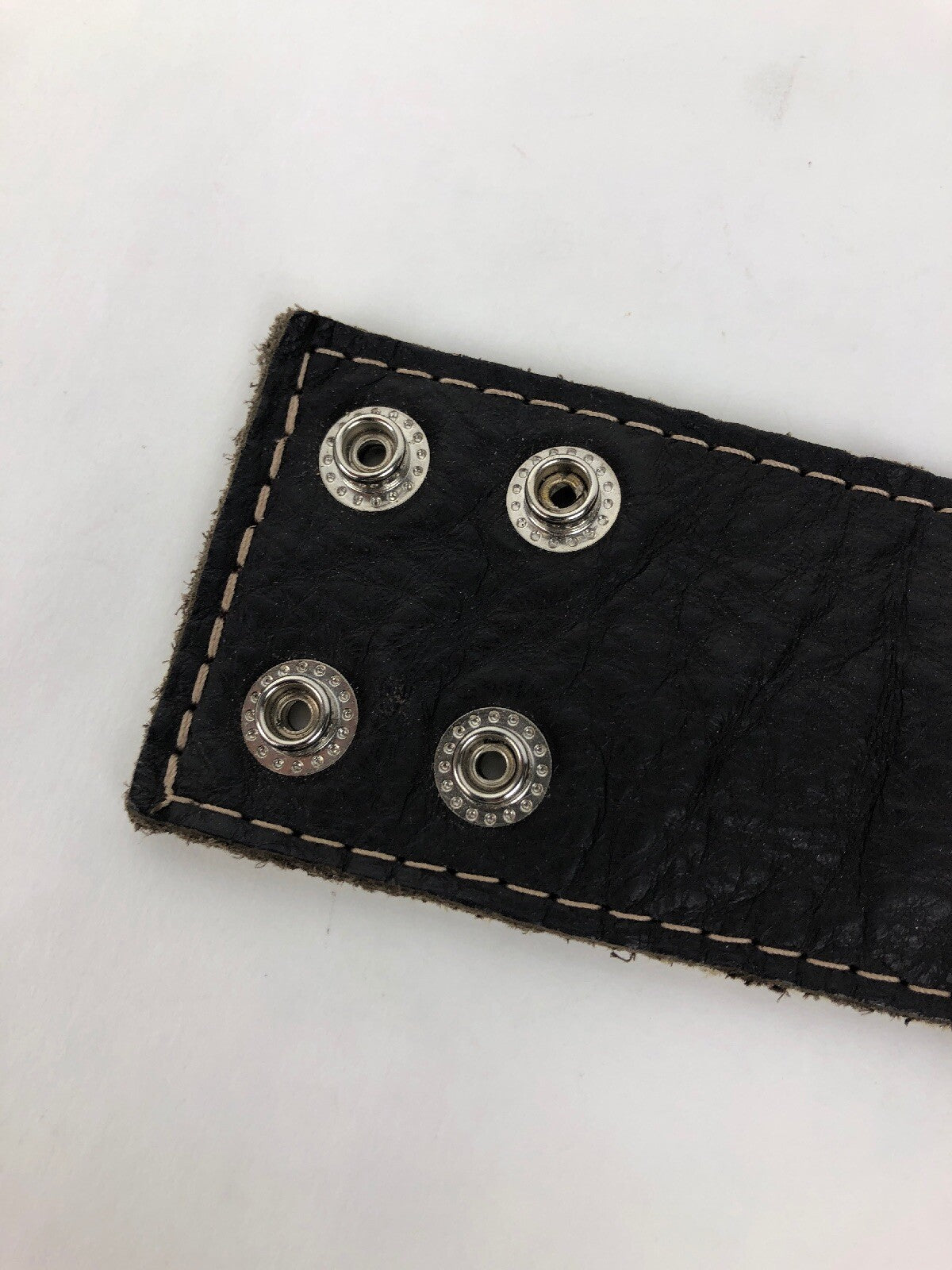 Unique Wide Leather Wrist Belt Cuff Bracelet W Snaps + Hidden Valuables Pocket 5