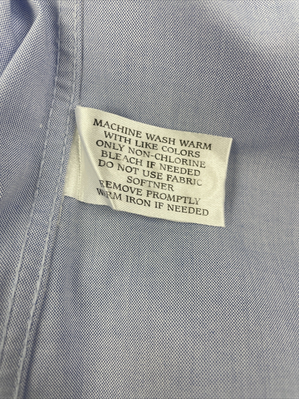 Neiman Marcus Dress Shirt Wrinkle Free 80s 2-Ply Cotton Mens15 34/35 Light Blue