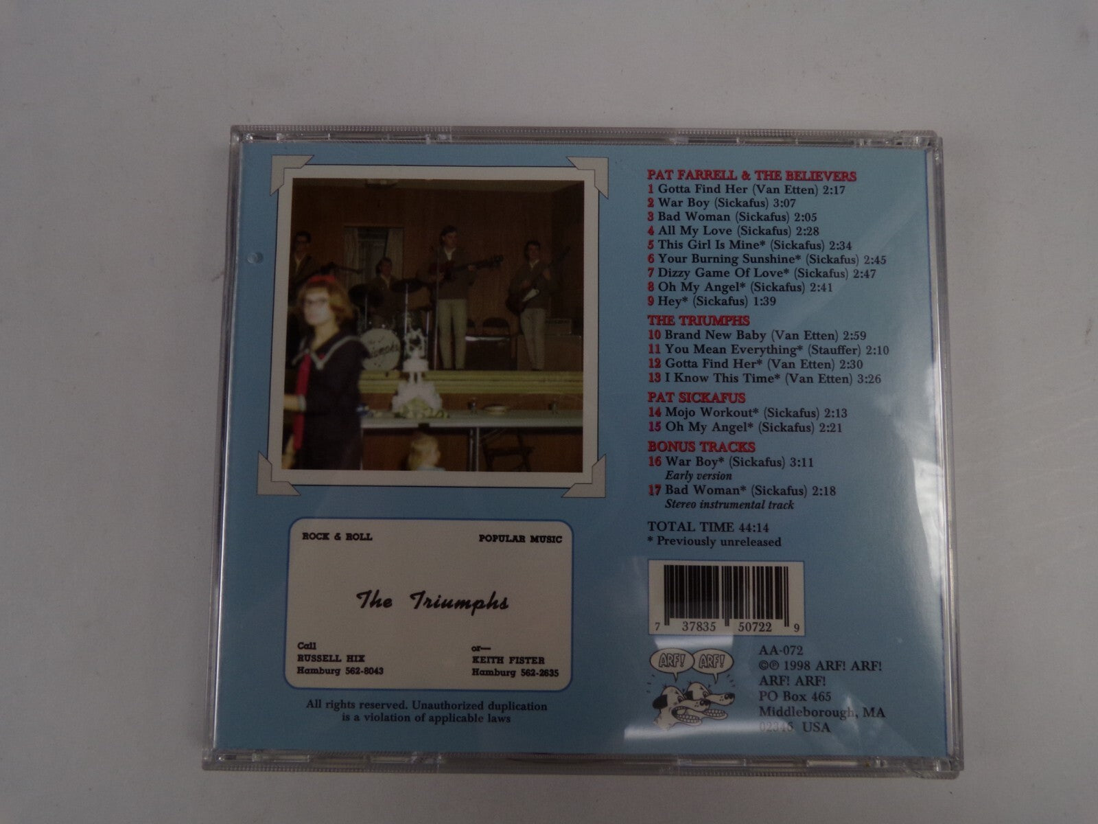 Pat Farrell And The Believers War Boy Hey Oh My Angel Bad Woman CD#42