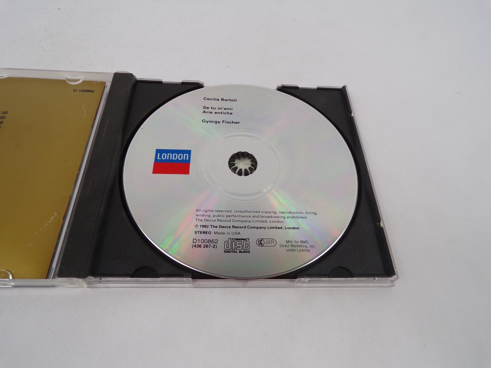 If You Love Me Se Tu M'Ami Cecilia Bartoli Gyorgy Fischer Piano A. ScarlattCD#70