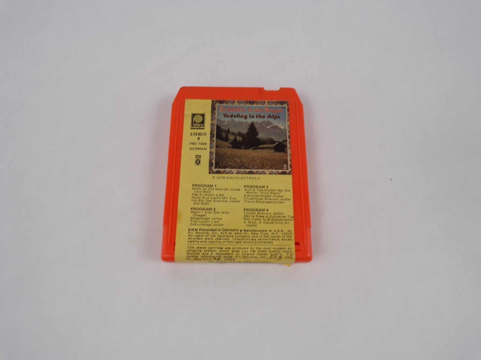 Yodeling In The Alps So Judelt's In Den Bergen Stereo Tape Cartridge