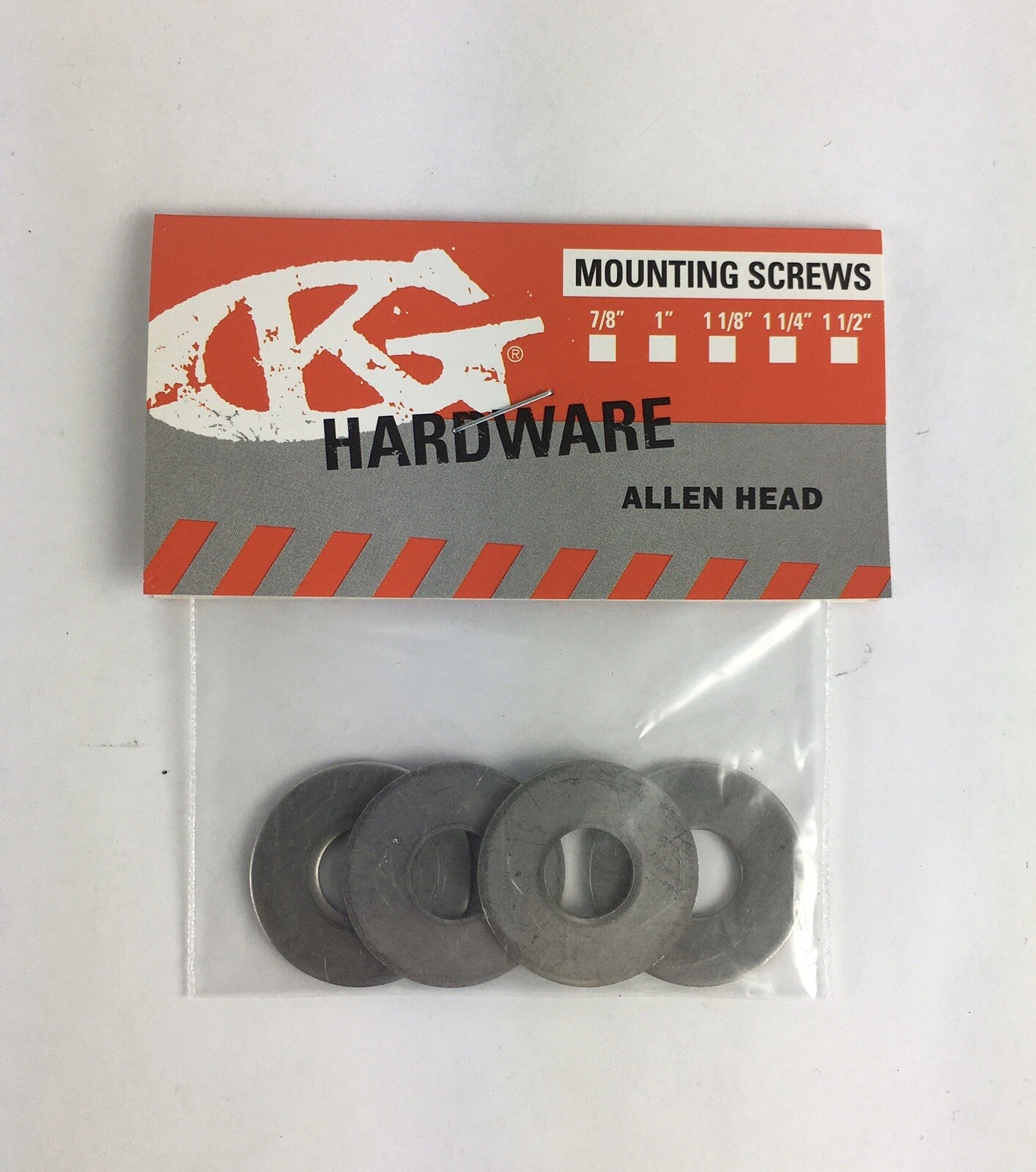 Grind King aluminum alloy flat cup washers for skateboard and longboard truck bushings and hardware replacement.