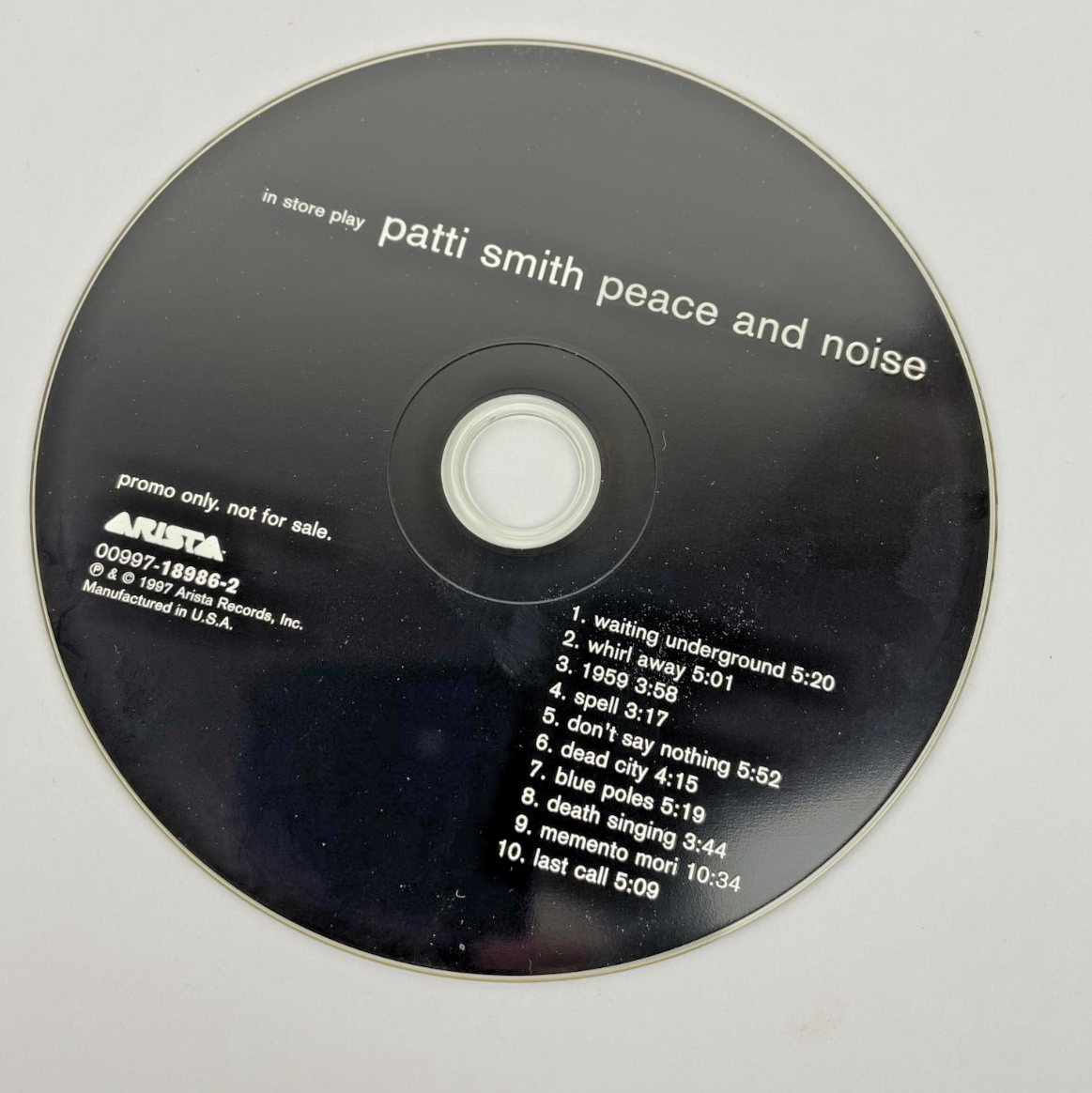 Patti Smith Peace and Noise Digital Audio CD Arista 1997