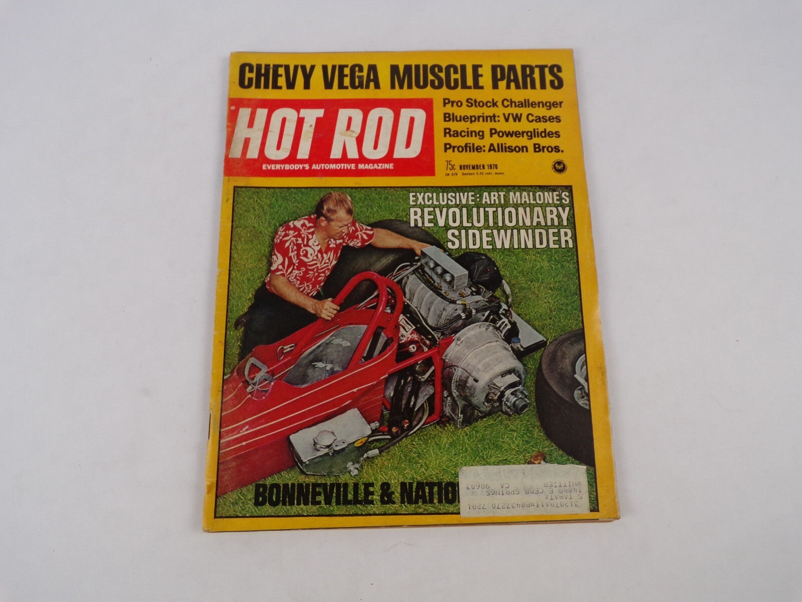 November 1970 Hot Rod Magazine Chevy Vega Muscle Parts Pro Stock Challenger