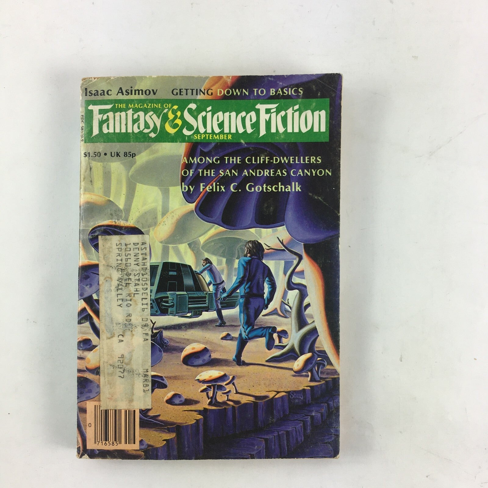 September Fantasy&Science Fiction Magazine San Andreas Canyon Felix C.Gotschalk