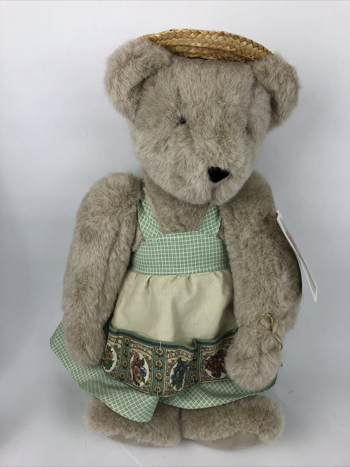 NOS THE VERMONT TEDDY BEAR COMPANY 21" Fully Dressed Jointed Limbs Straw Hat