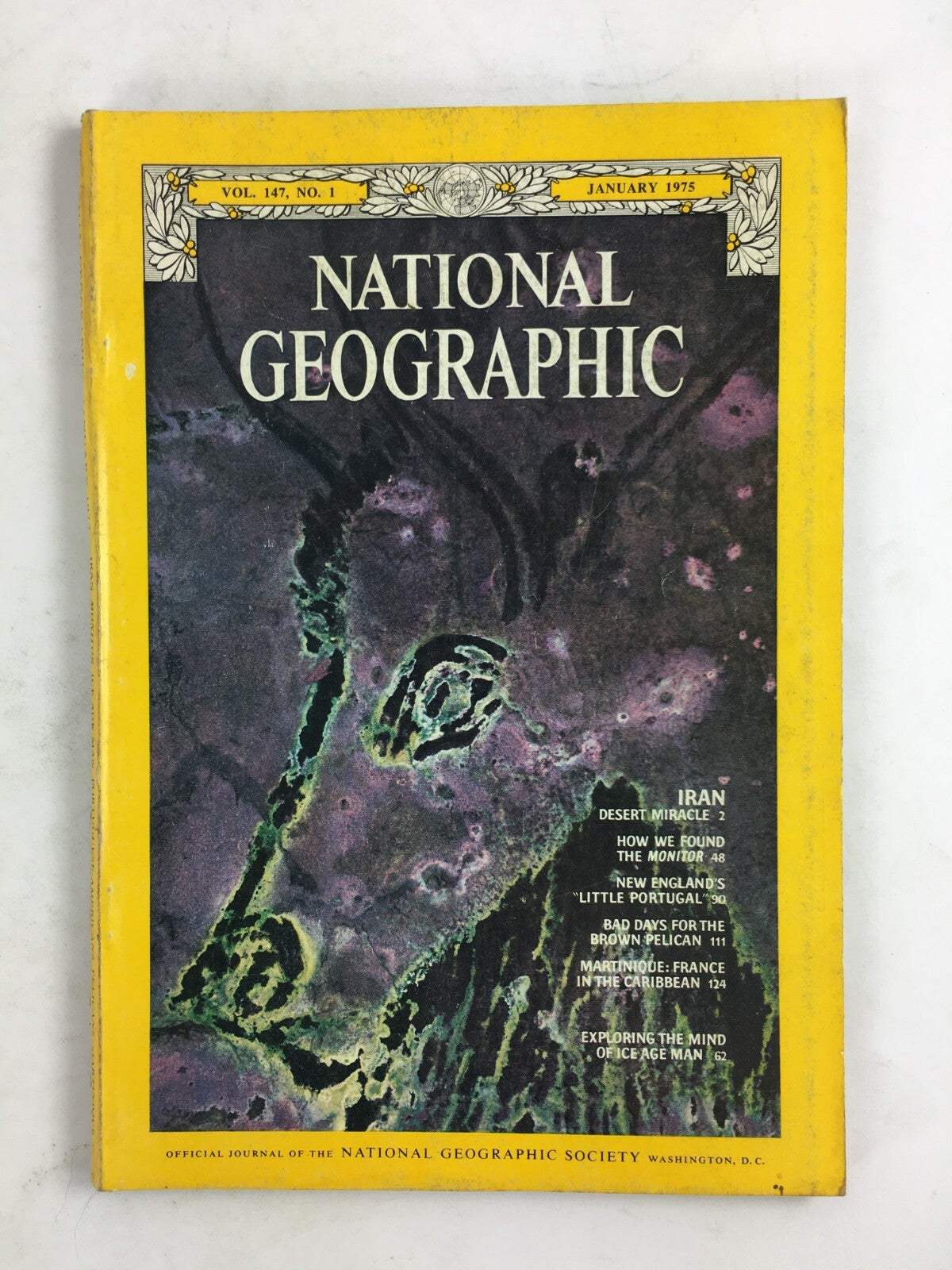 January 1975 National Geographic Magazine Irand Desert Miracle Martinique