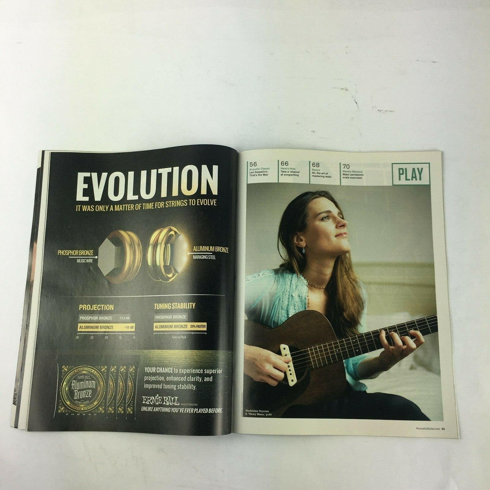 April 2015 Acoustic Guitar World Magazine Elvis Costello Merlefest Bob Dylan