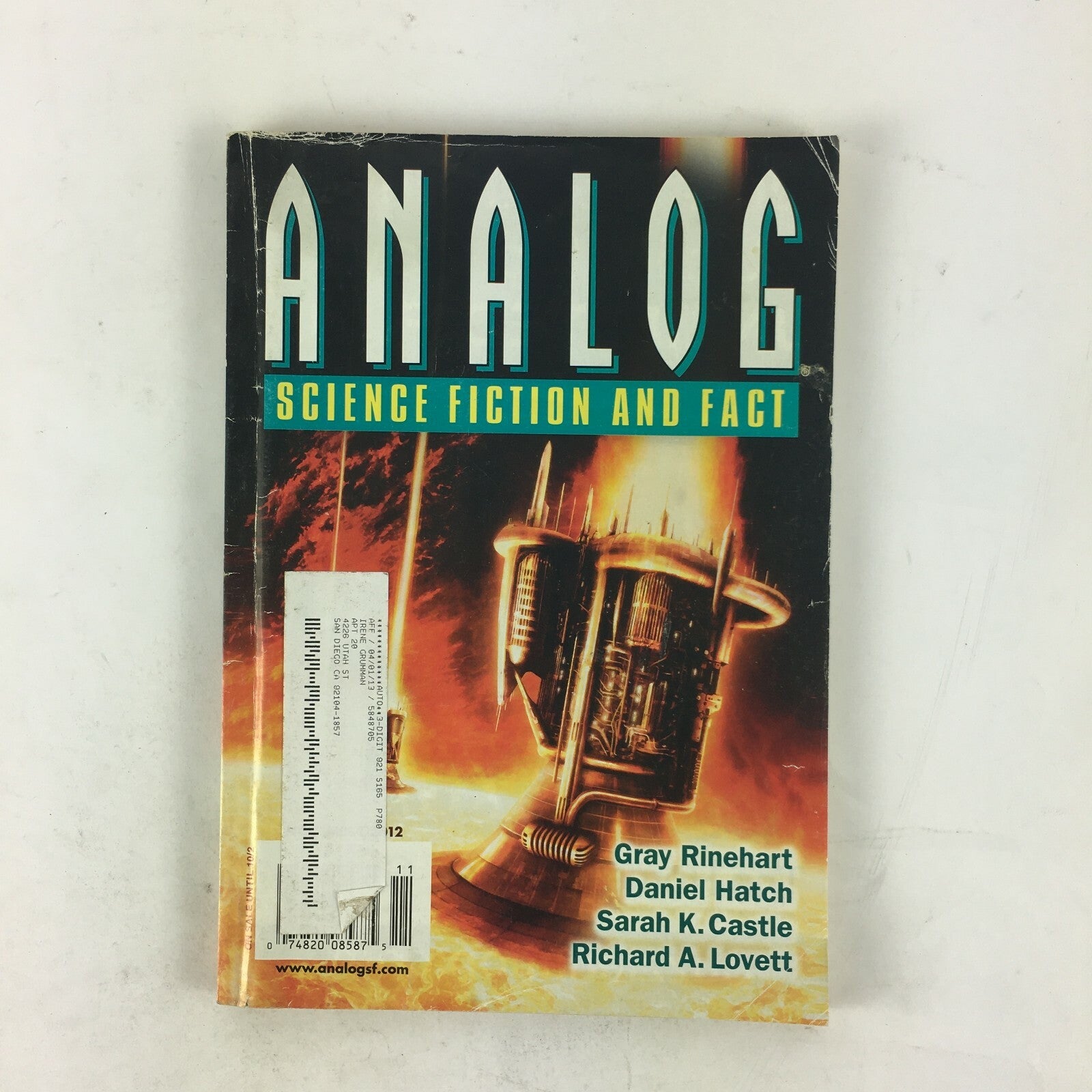 November 2012 Analog Science Fiction Fact Magazine Gray Rinehart Daniel Hatch