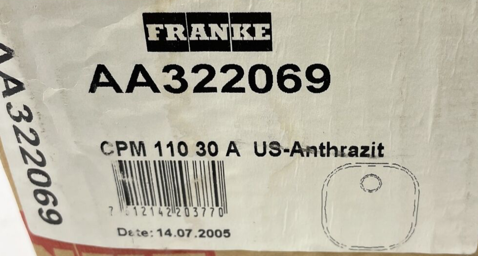 OEM FRANKE ELEMENT TITANIUM FINISH SINK KIT Model # CPM110 NOS - Made in CANADA