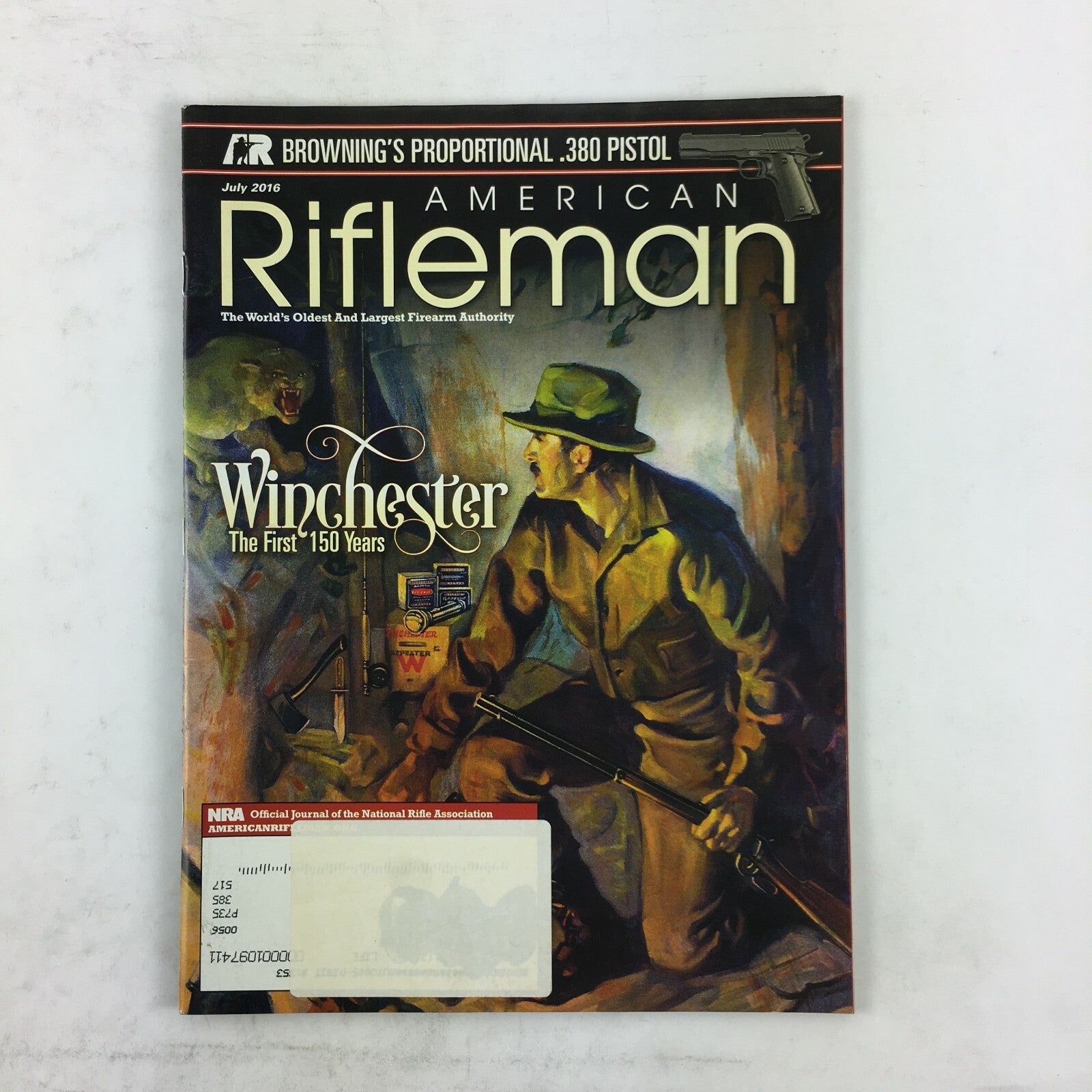 July 2016 American Rifleman Magazine Winchester The First 150 Years .380 Pistol