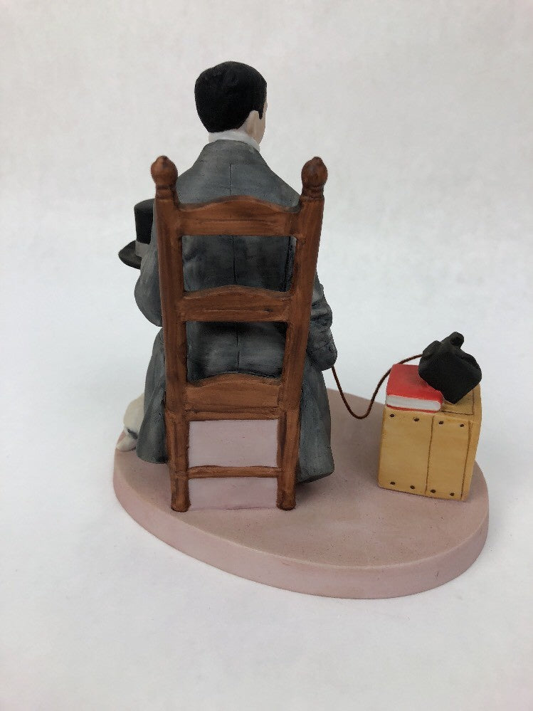 1980 NORMAN ROCKWELL Self-Portrait Danbury Mint from 12 Porcelain FIGURINE