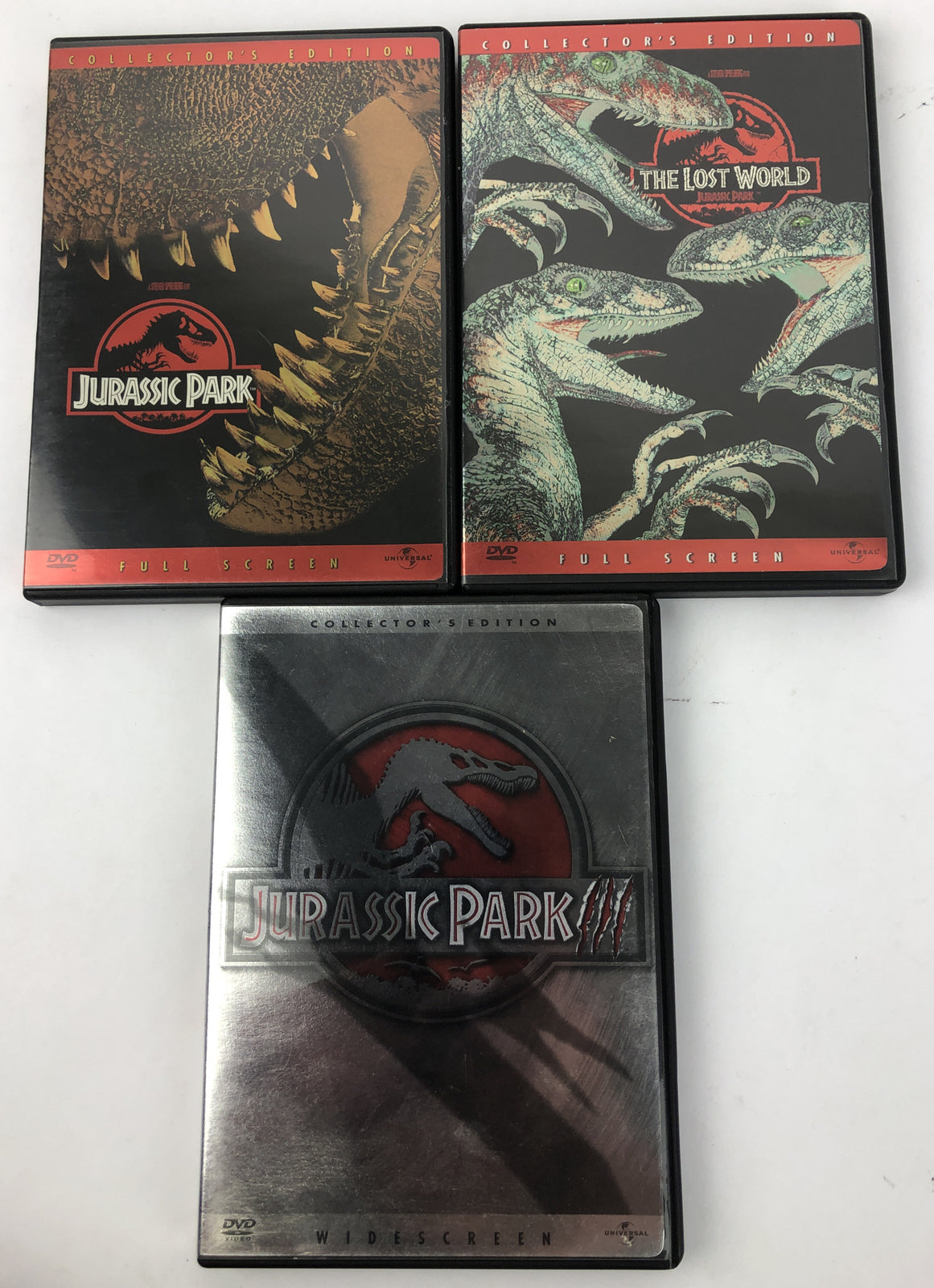 Jurassic Park Lot Of 3 DVDs (Jurassic Park, The Lost World, Jurassic Park 3)
