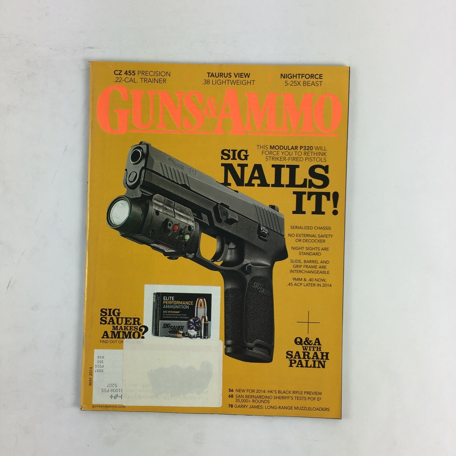 March 2014 Guns & Ammo Magazine Sig Nails It! Modular P320 9mm & .40 Now .45 ACP